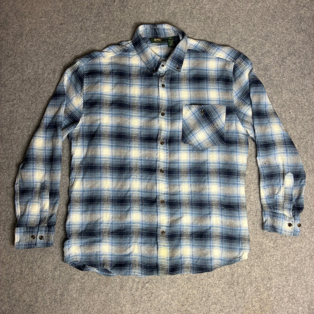 Stillwater Supply Co Flannel Shirt Mens XL Blue Plaid Long Sleeve Button Down